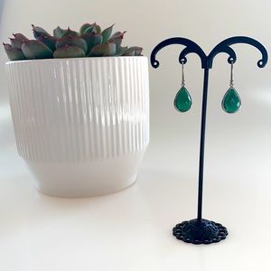 ADORNIA Green Onyx Pear Drop Earrings